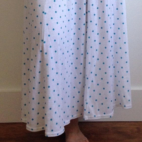VINTAGE Mr. K - White Skirt With Blue Polka Dots - Picture 10 of 10
